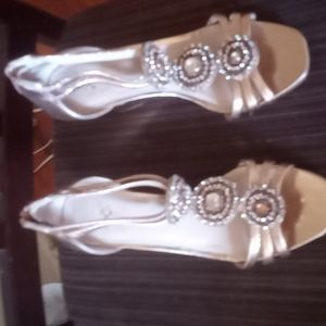 Gold metallic dress sandals